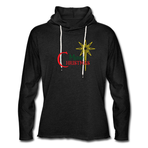 Merry Christmas - Unisex Lightweight Terry Hoodie - charcoal grey