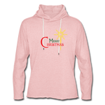 Merry Christmas - Unisex Lightweight Terry Hoodie - cream heather pink