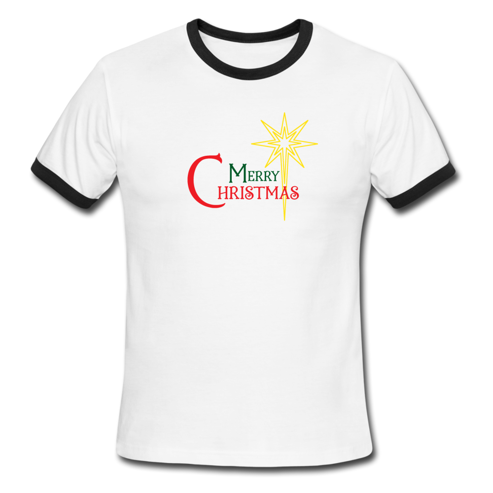 Merry Christmas - Men's Ringer T-Shirt - white/black