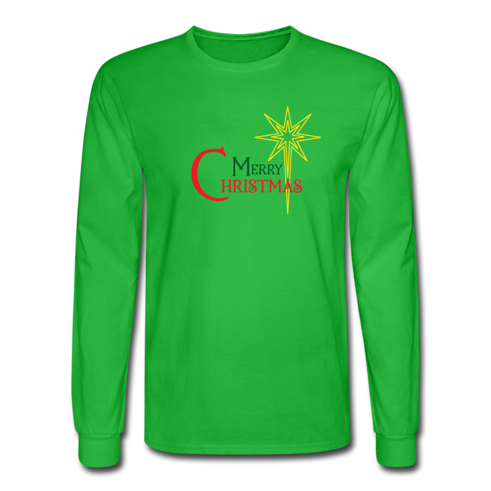 Merry Christmas - Men's Long Sleeve T-Shirt - bright green