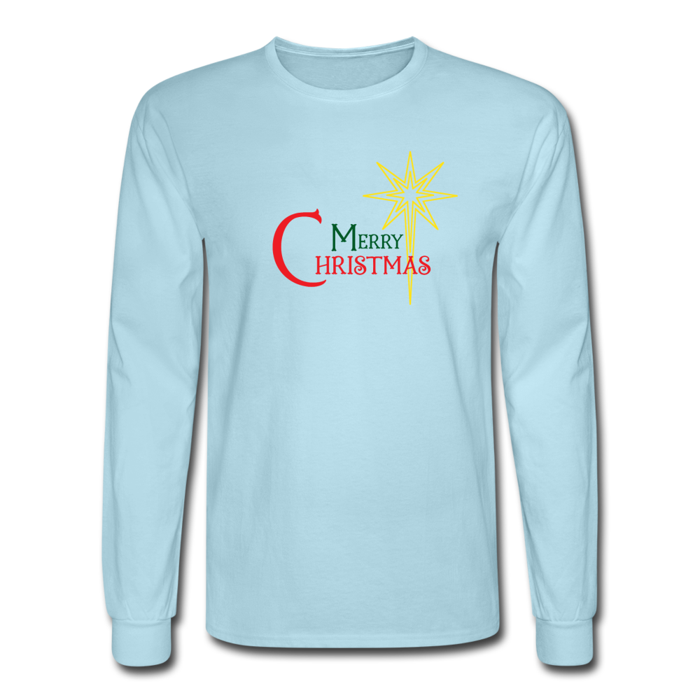 Merry Christmas - Men's Long Sleeve T-Shirt - powder blue