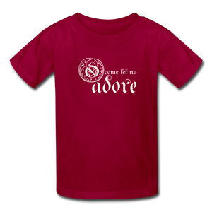 O Come Let Us Adore - Kids' T-Shirt - dark red