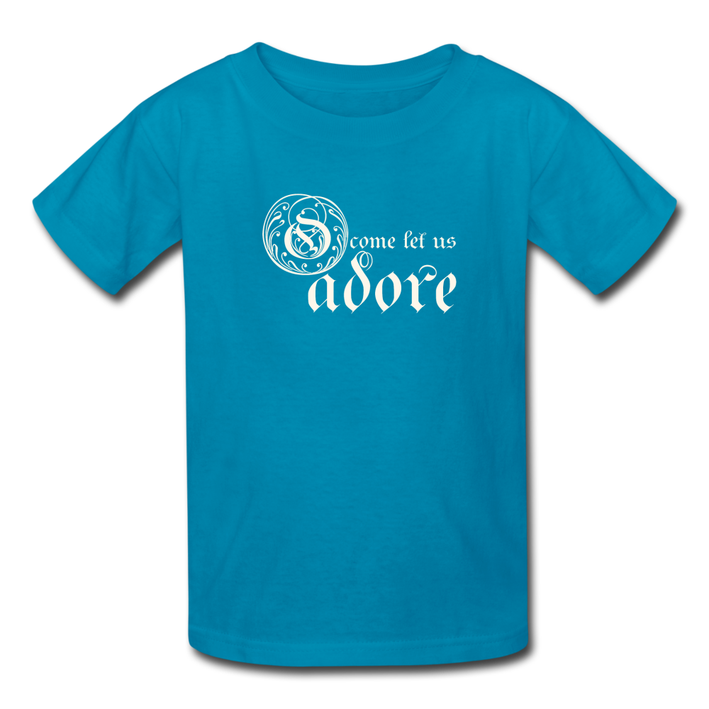 O Come Let Us Adore - Kids' T-Shirt - turquoise