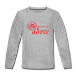 O Come Let Us Adore - Kids' Premium Long Sleeve T-Shirt - heather gray