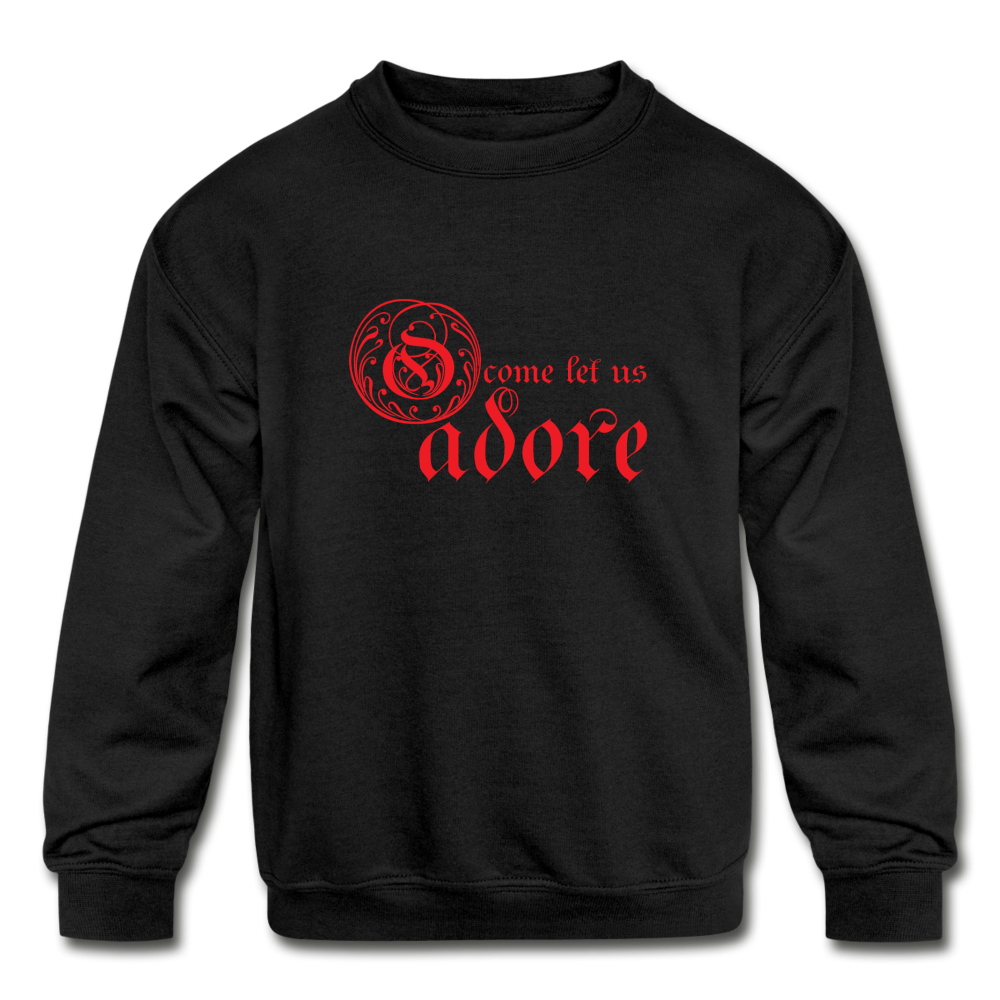 O Come Let Us Adore - Kids' Crewneck Sweatshirt - black