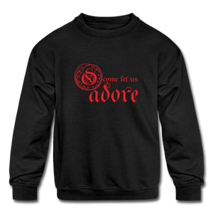 O Come Let Us Adore - Kids' Crewneck Sweatshirt - black