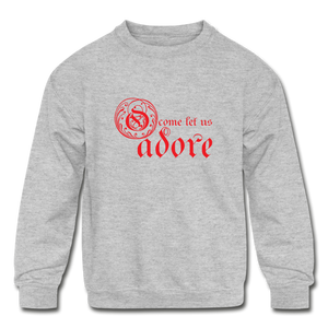 O Come Let Us Adore - Kids' Crewneck Sweatshirt - heather gray