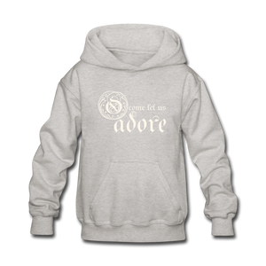 O Come Let Us Adore - Kids' Hoodie - heather gray