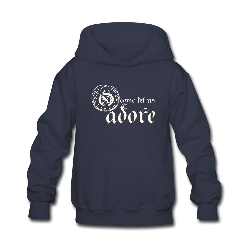O Come Let Us Adore - Kids' Hoodie - navy