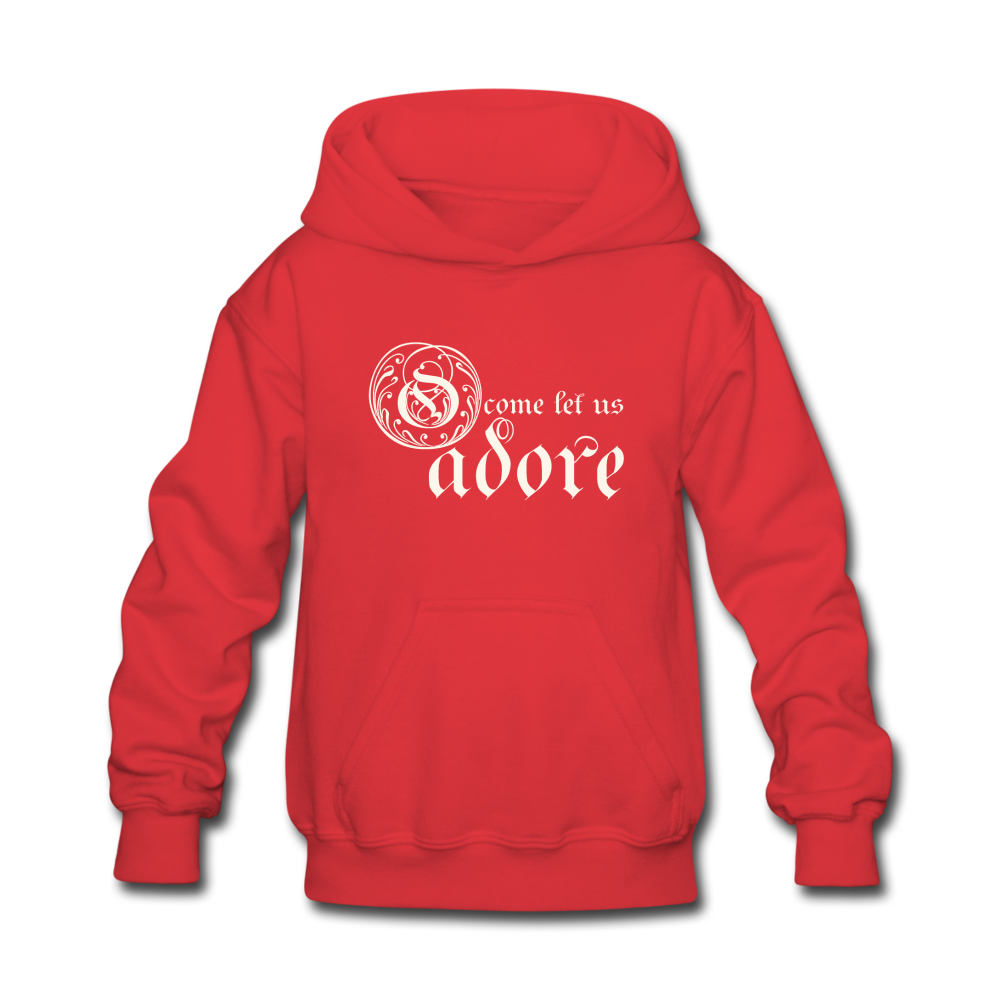 O Come Let Us Adore - Kids' Hoodie - red