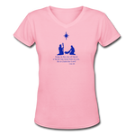 A Savior Has Been Born - Women's Shallow V-Neck T-Shirt - pink