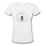 Bee Salt & Light - Women's Shallow V-Neck T-Shirt - white