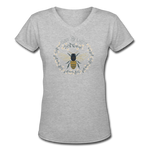 Bee Salt & Light - Women's Shallow V-Neck T-Shirt - gray