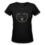 Bee Salt & Light - Women's Shallow V-Neck T-Shirt - black