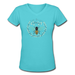 Bee Salt & Light - Women's Shallow V-Neck T-Shirt - aqua