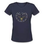 Bee Salt & Light - Women's Shallow V-Neck T-Shirt - navy