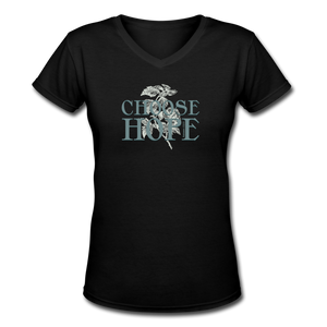 Choose Hope - Women's Shallow V-Neck T-Shirt - black