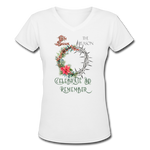 Celebrate & Remember - Women's Shallow V-Neck T-Shirt - white