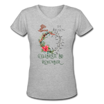 Celebrate & Remember - Women's Shallow V-Neck T-Shirt - gray