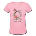 Celebrate & Remember - Women's Shallow V-Neck T-Shirt - pink