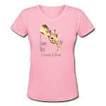Eternity & Beyond - Women's Shallow V-Neck T-Shirt - pink