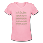 Fruit of the Spirit - Women's Shallow V-Neck T-Shirt - pink