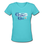 Grüss Gott - Women's Shallow V-Neck T-Shirt - aqua