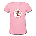 Holy Ghost Pepper - Women's Shallow V-Neck T-Shirt - pink