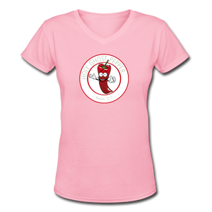 Holy Ghost Pepper - Women's Shallow V-Neck T-Shirt - pink