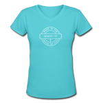 Made in the Image of God - Women's Shallow V-Neck T-Shirt - aqua