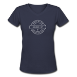 Made in the Image of God - Women's Shallow V-Neck T-Shirt - navy