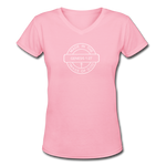 Made in the Image of God - Women's Shallow V-Neck T-Shirt - pink