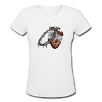 Heart for the Savior - Women's Shallow V-Neck T-Shirt - white