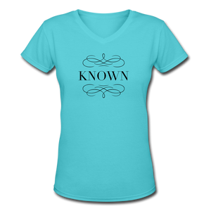 Known - Women's Shallow V-Neck T-Shirt - aqua