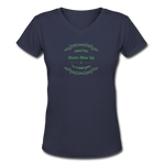 May the Road Rise Up to Meet You - Women's Shallow V-Neck T-Shirt - navy