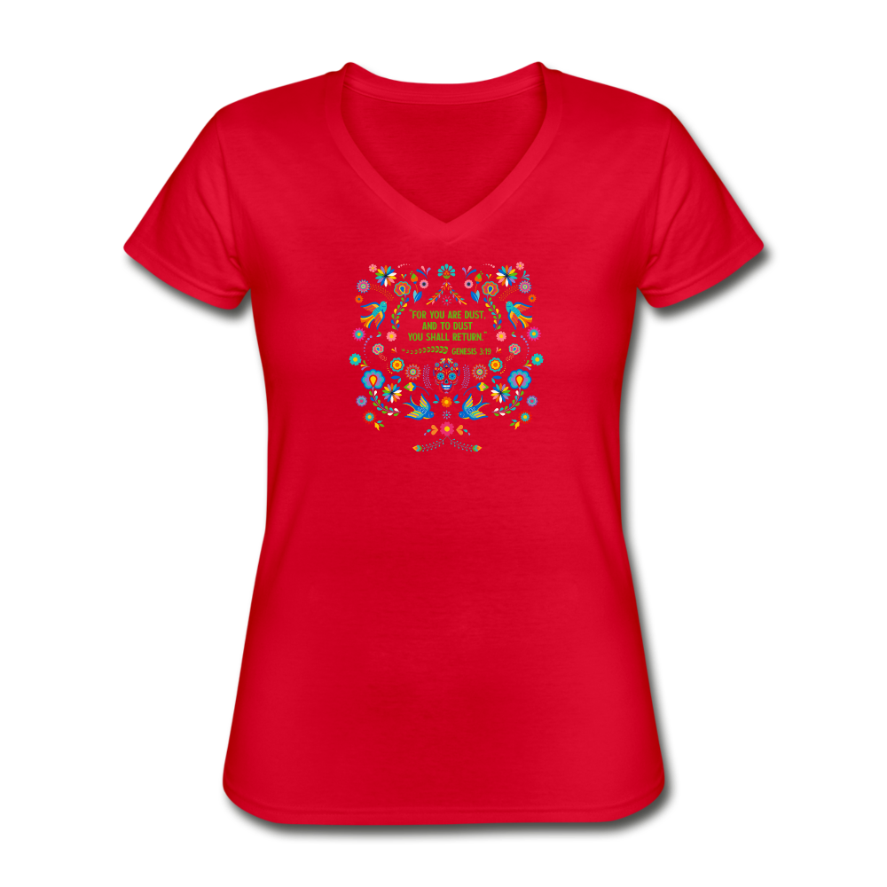 To Dust You Shall Return - Women's Deep V-Neck T-Shirt - red