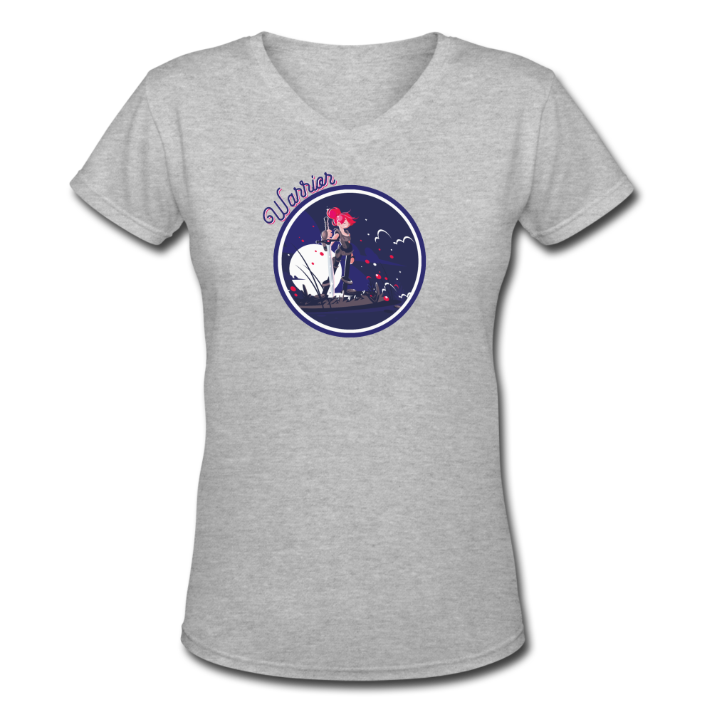 Warrior - Women's Shallow V-Neck T-Shirt - gray