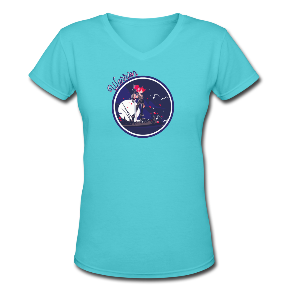 Warrior - Women's Shallow V-Neck T-Shirt - aqua