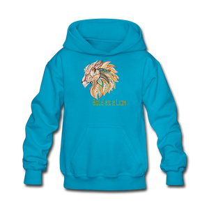 Bold as a Lion - Kids' Hoodie - turquoise