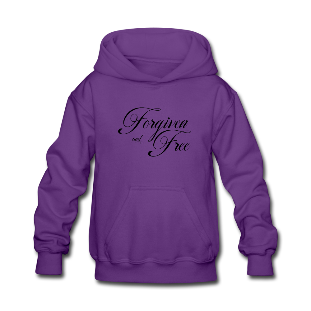 Forgiven & Free - Kids' Hoodie - purple