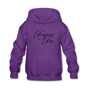 Forgiven & Free - Kids' Hoodie - purple