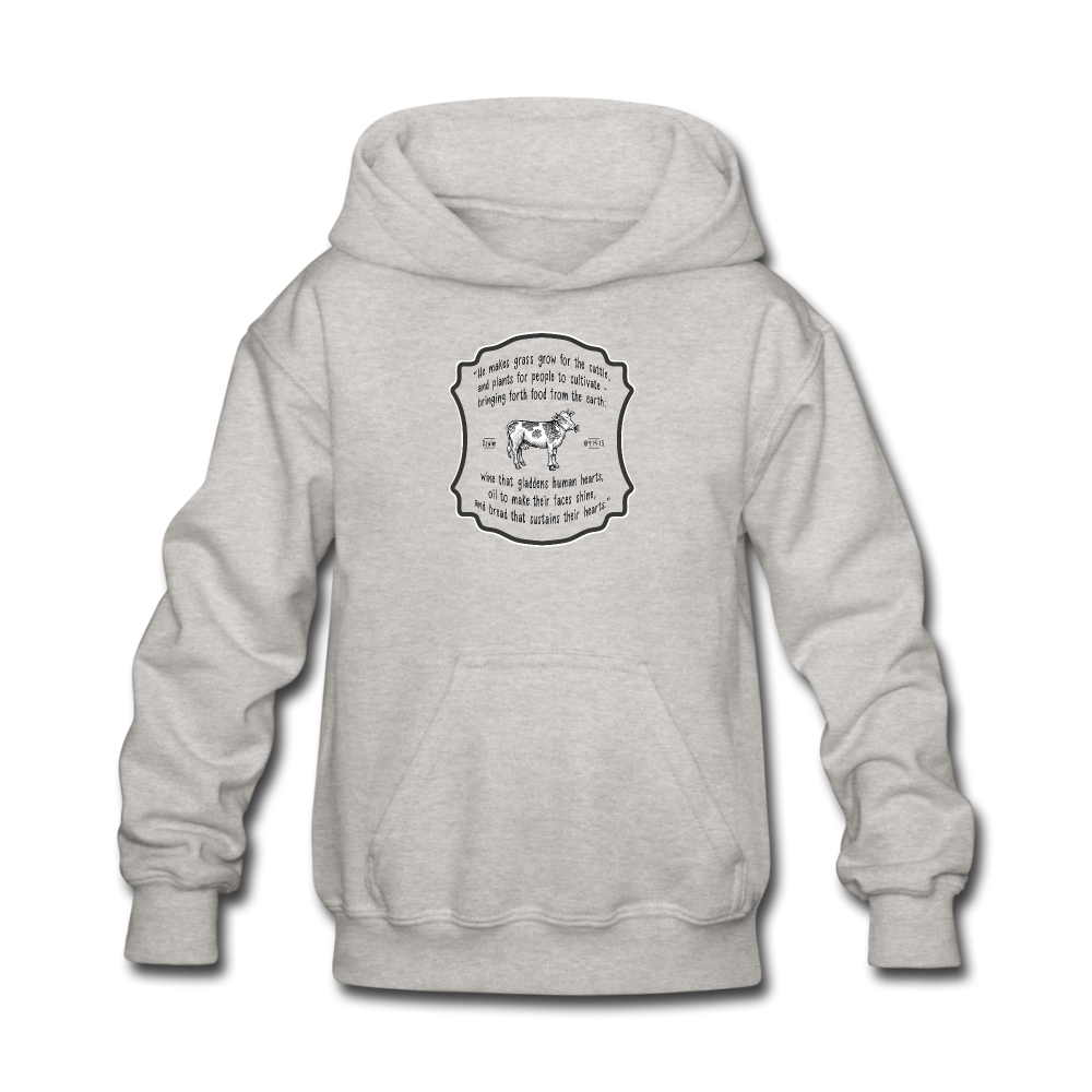 Grass for Cattle - Kids' Hoodie - heather gray