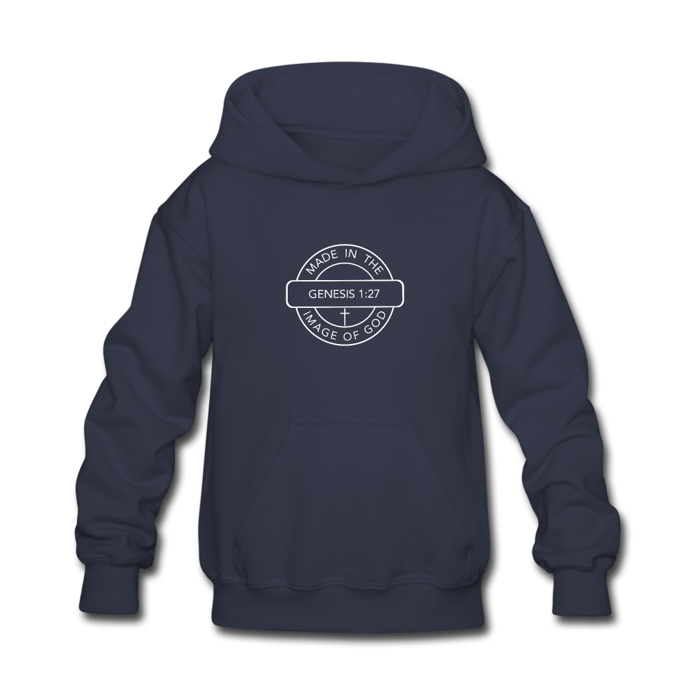 Made in the Image of God - Kids' Hoodie - navy