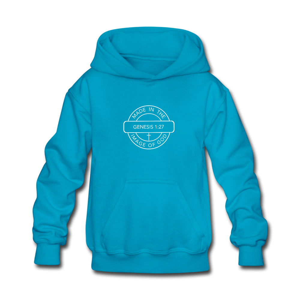 Made in the Image of God - Kids' Hoodie - turquoise