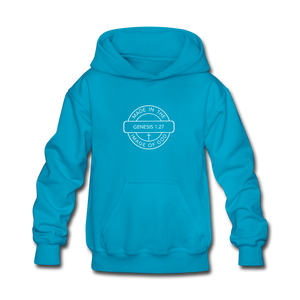 Made in the Image of God - Kids' Hoodie - turquoise
