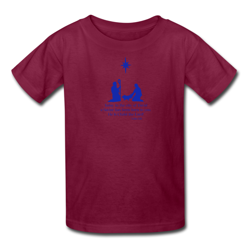 A Savior Has Been Born - Kids' T-Shirt - burgundy