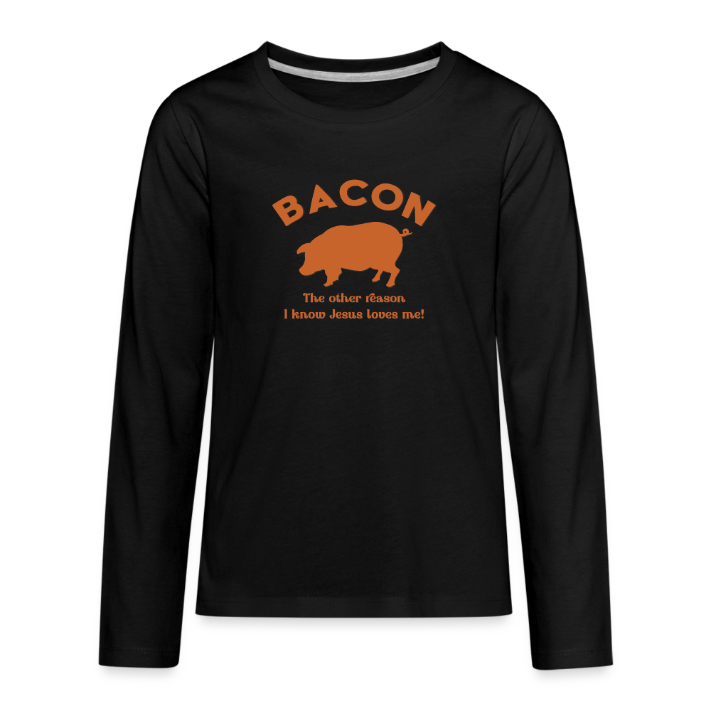 Bacon - Kids' Premium Long Sleeve T-Shirt - black