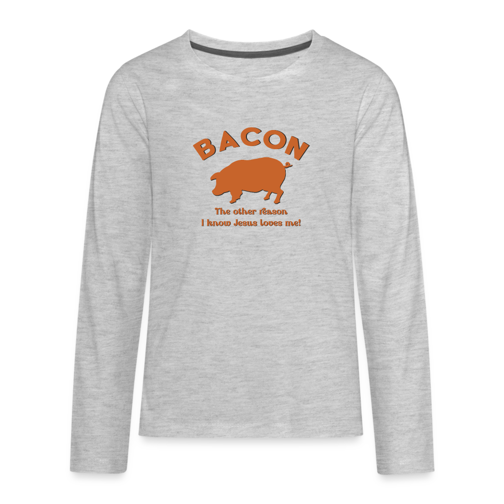 Bacon - Kids' Premium Long Sleeve T-Shirt - heather gray