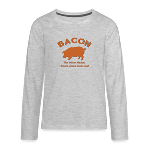 Bacon - Kids' Premium Long Sleeve T-Shirt - heather gray