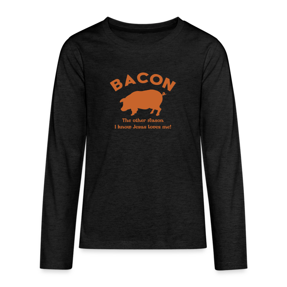 Bacon - Kids' Premium Long Sleeve T-Shirt - charcoal grey